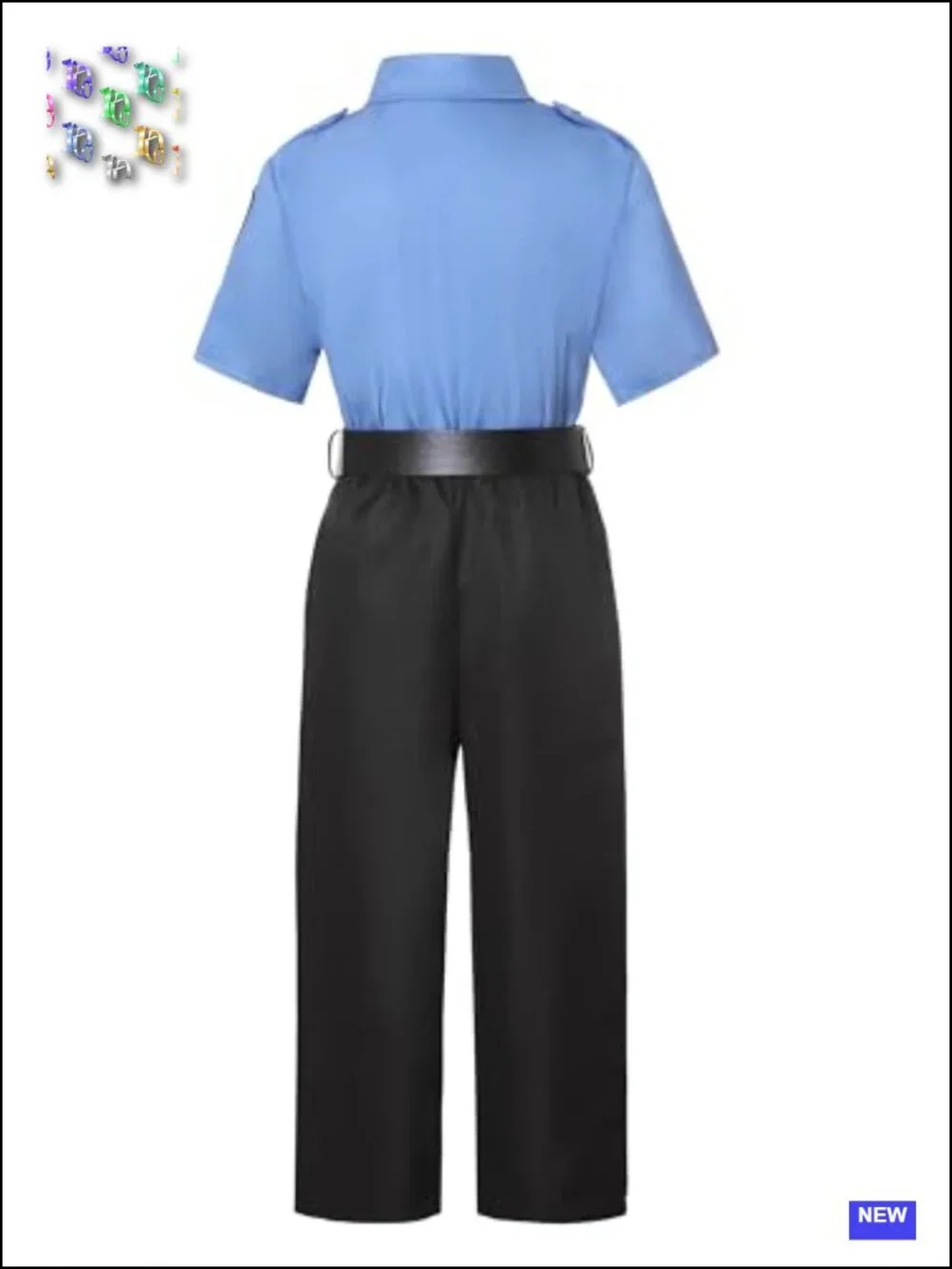 Kids Police Officer Costume Boys Cop Outfit Pretend Play Dress Up with Hat